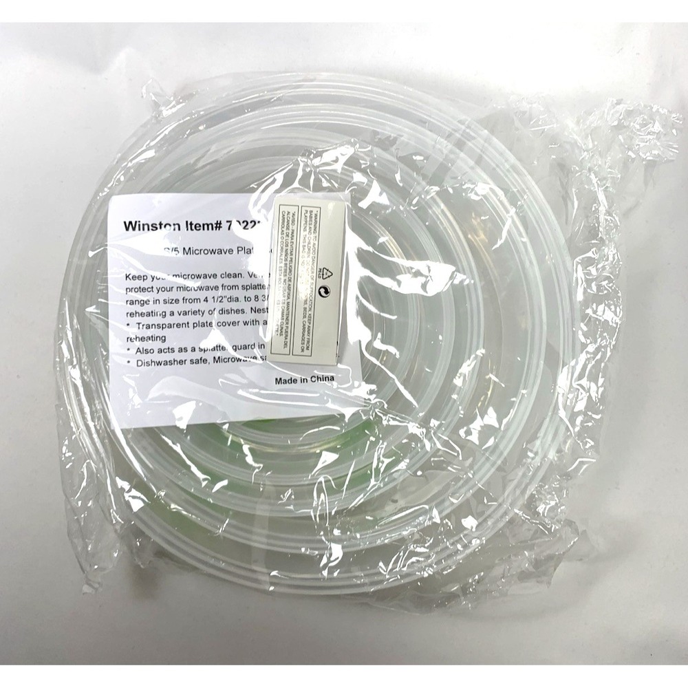 NEW Microwave Plate Covers w/ Adjustable Steam Vents Set of 5 in pkg.